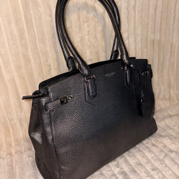 Henri Bendel SilverTextured Satchel - Picture 1 of 6